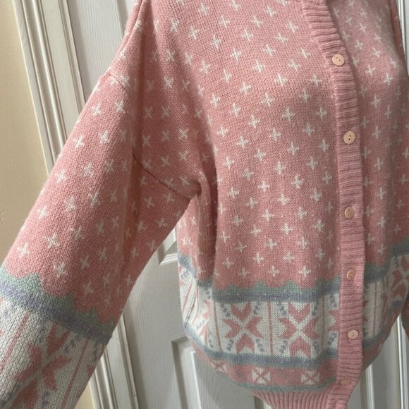 VINTAGE 1970 JANTZEN SWEATER KNITTED PINK Sz 2XL COQUETTE GRANDMA CORE ICONIC - Picture 6 of 16